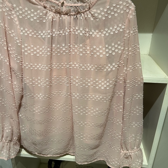 Liz Claiborne long sleeve pale pink blouse & shell size medium - Picture 8 of 16